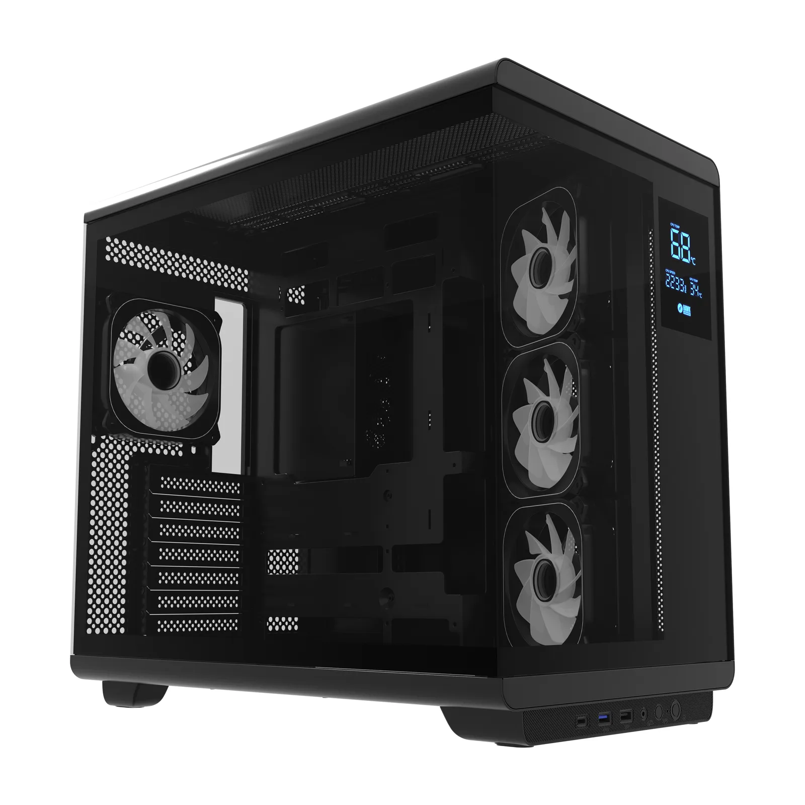 HC710 1200W 80+ Gold ARGB Akvaryum ATX Mid Tower Siyah 1