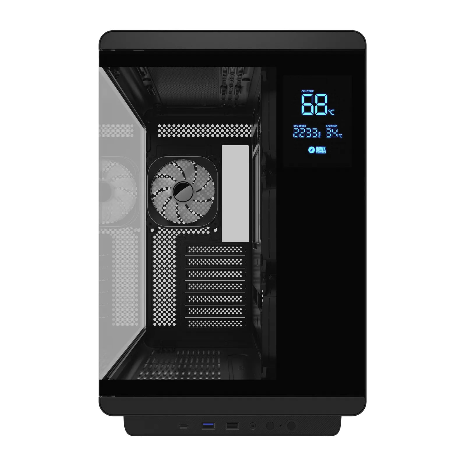 HC710 1200W 80+ Gold ARGB Akvaryum ATX Mid Tower Siyah 3