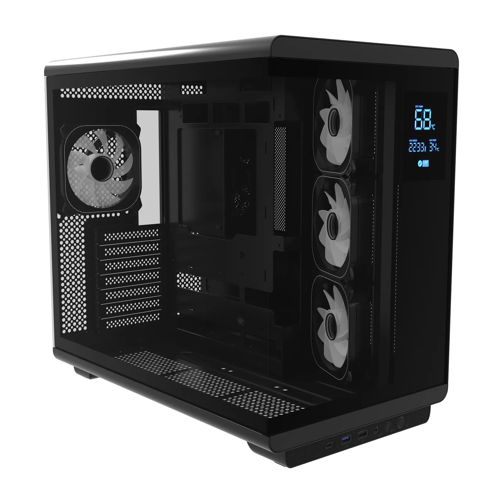 HC710 1200W 80+ Gold ARGB Akvaryum ATX Mid Tower Siyah 7